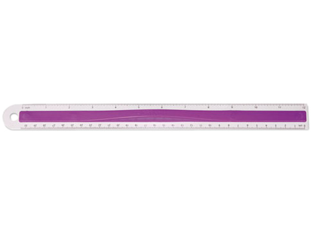 Rubber Ruler Officeworks Plastic Ruler with Rubber Finger Grip, 12in/30cm, Assorted Translucent ...