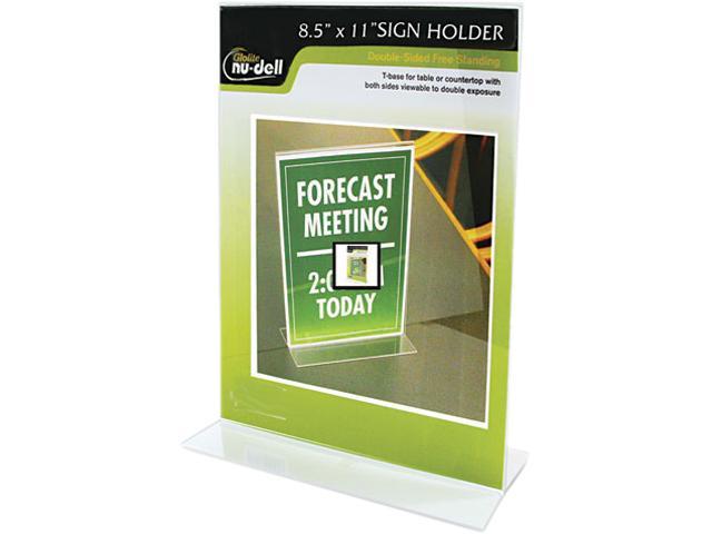 Clear Plastic Sign Holder, Stand-Up, 8 1/2 X 11