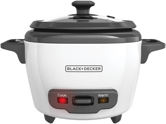BLACK+DECKER RC503 Mini 3-Cup Cooked/1.5-Cup Uncooked Rice Cooker, White