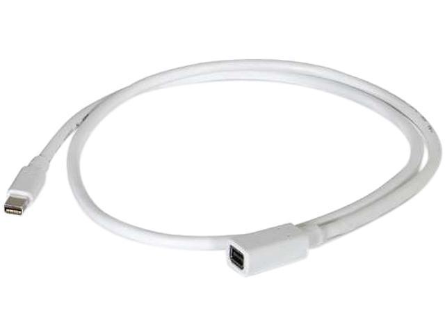 C2G 54413 Mini DisplayPort Extension Cable M/F - Digital Audio Video, White (3 Feet, 0.91 Meters)