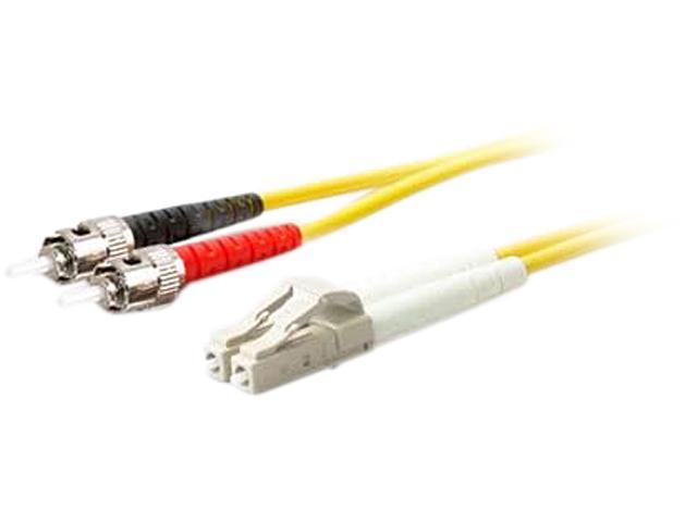 THIS IS A 2M LC (MALE) TO ST (MALE) YELLOW DUPLEX RISER-RATED FIBER PATCH CABLE.