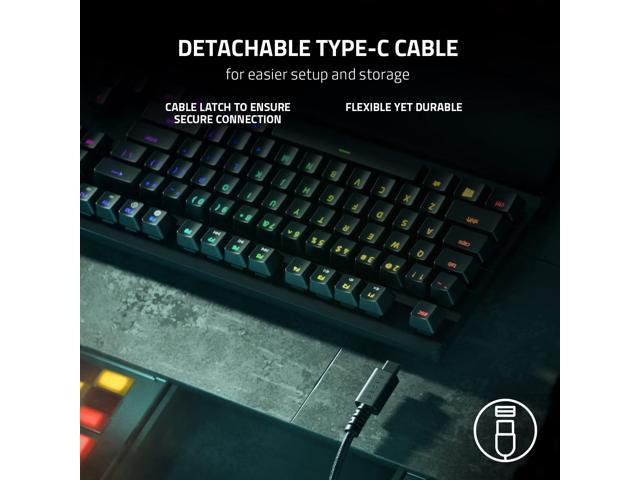  Razer Huntsman V2 TKL Tenkeyless Gaming Keyboard: Fast Linear  Optical Switches Gen2 & 8000Hz Polling Rate - Detachable Type-C Cable - PBT  Keycaps - Ergonomic Wrist Rest - Quartz Pink : Electronics