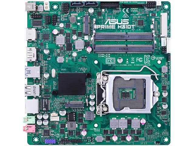 ASUS Prime H310T/CSM Intel® H310 Thin Mini ITX DDR4-SDRAM, SO-DIMM, 2133,2400,2666 MHz, 32 GB, Intel, Intel® Celeron®, Intel® Core™ i3, Intel Core i5, Intel Core i7, Intel® Pentium® Placa Base 