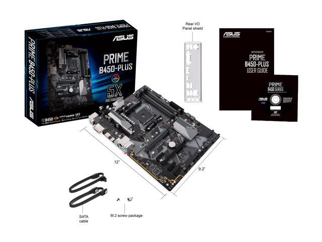ASUS PRIME B450-PLUS AM4 AMD B450 SATA 6Gb/s USB 3.1 HDMI ATX AMD  Motherboard
