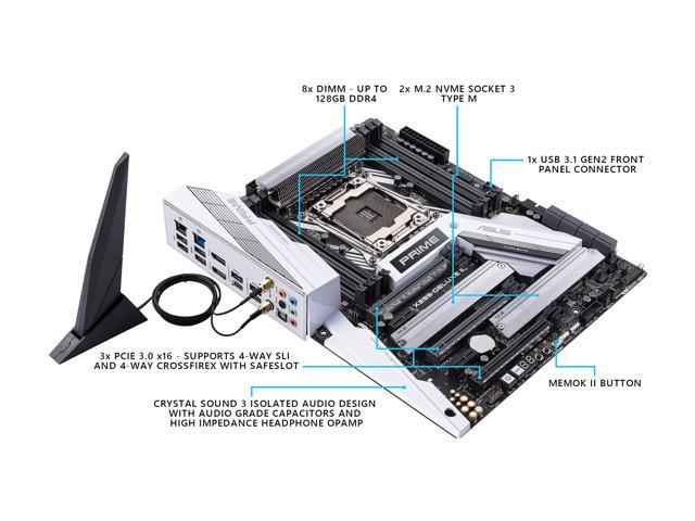 ASUS Prime X299-Deluxe II LGA 2066 ATX Intel Motherboard - Newegg.com