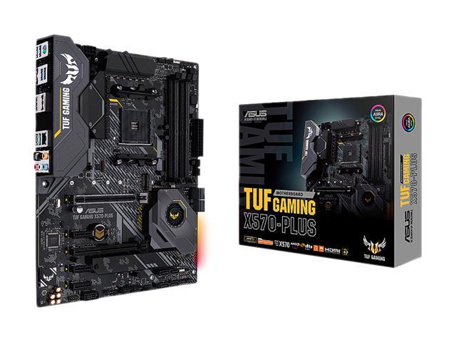 ASUS AM4 TUF GAMING X570-Plus ATX Motherboard with PCIe 4.0, Dual M.2, 12+2 with Dr. MOS Power Stage, HDMI, DP, SATA 6Gb/s, USB 3.2 Gen 2 and Aura Sync RGB Lighting
