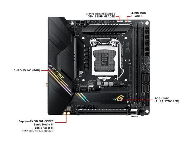 ASUS ROG STRIX B460-I GAMING LGA 1200 Mini ITX Intel Motherboard