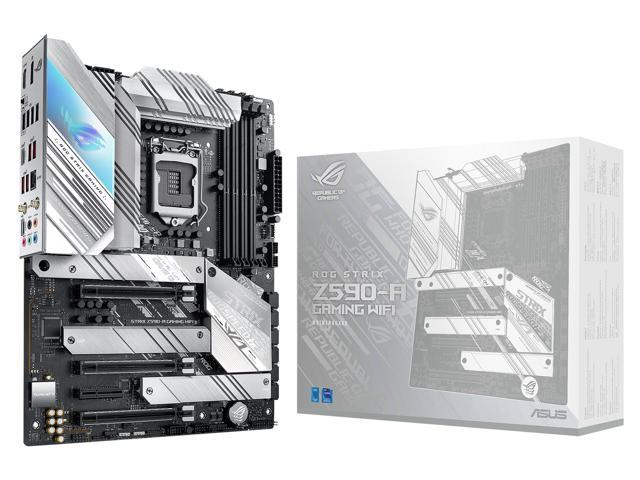 ASUS ROG Strix Z590-A Gaming WiFi 6 LGA 1200 (Intel 11th/10th Gen) ATX White Scheme Gaming Motherboard (14+2 Power Stages, DDR4 5333, WiFi 6, Intel 2.5Gb LAN, Thunderbolt 4 Support, 3 x M.2/NVMe SSD)
