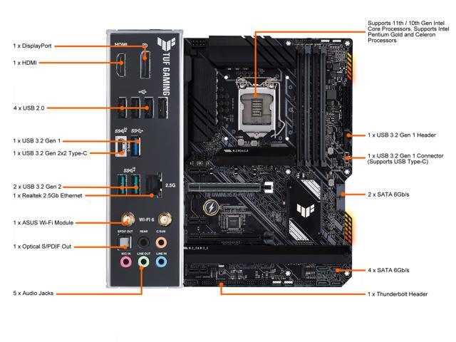 ASUS TUF GAMING H570-PRO WIFI LGA 1200 ATX Intel Motherboard