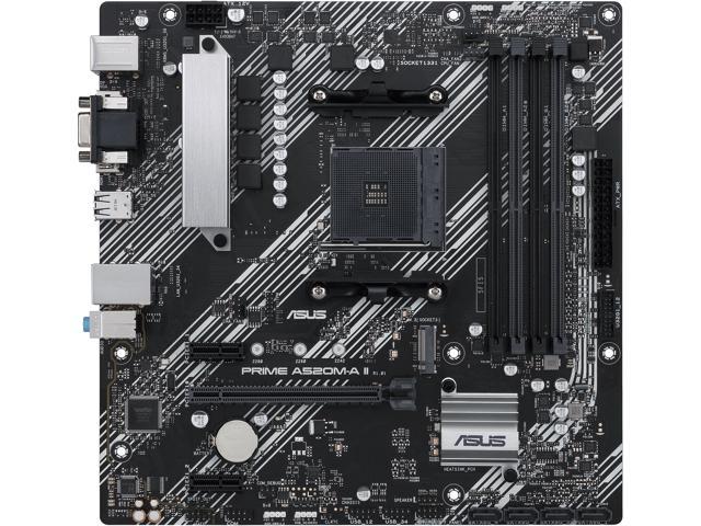 ASUS PRIME A520M-A II/CSM AMD AM4 (Ryzen 5000 Series) Micro ATX Commercial Motherboard (ECC Memory, M.2 Support, 1Gb Ethernet, DP/HDMI 2.1/D-Sub, 4K@60HZ, USB 3.2 Gen 1 Type-A, ARGB Header with AURA Sync and ASUS Control Center Express)
