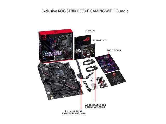 Asus ROG STRIX B550-F GAMING WIFI II AMD AM4 (3rd Gen Ryzen) ATX Gaming  Motherboard (PCIe 4.0,WiFi 6E, 2.5Gb LAN, BIOS FlashBack, HDMI 2.1, 