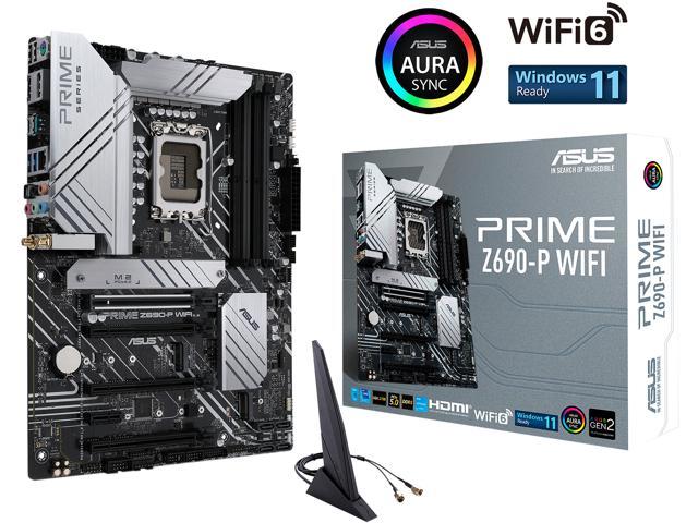 ASUS Prime Z690-P WiFi LGA 1700(Intel® 12th&13th Gen) ATX motherboard (PCIe 5.0,DDR5,14+1 Power Stages,3x M.2,WiFi 6,Bluetooth v5.2,2.5Gb LAN,front panel USB 3.2 Gen 1 Type-C®,Thunderbolt™ 4 support, Arua Sync)