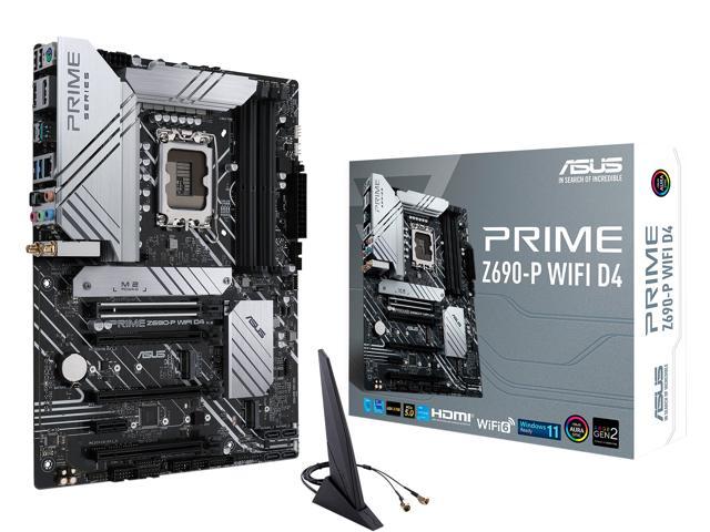 ASUS Prime Z690-P WiFi D4 LGA 1700(Intel® 12th&13th Gen) ATX motherboard (PCIe 5.0,DDR4,14+1 Power Stages,3x M.2, WiFi 6,Bluetooth v5.2,2.5Gb LAN, front panel USB 3.2 Gen 1 USB Type-C®,Thunderbolt™ 4 support,Arua Sync)
