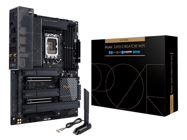 ASUS ProArt Z690-Creator WiFi 6E LGA 1700(Intel® 12th&13th Gen) ATX content creator motherboard(PCIe 5.0,DDR5,2x Thunderbolt™ 4 Type-C ports,10G&2.5G LAN,4xM.2/NVMe SSD,front panel USB 3.2 Gen2x2 Type-C ports with 60W fast charging support)