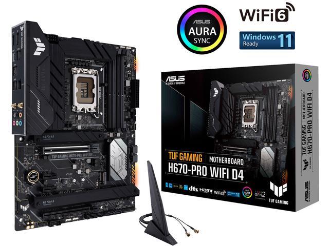 ASUS TUF GAMING H670-PRO WIFI D4 LGA 1700 (Intel 12th &13th Gen) ATX Gaming  Motherboard (PCIe 5.0, DDR4, 14+1 DrMOS, 4xPCIe 4.0 M.2 Slots, WiFi 6, 2.5  
