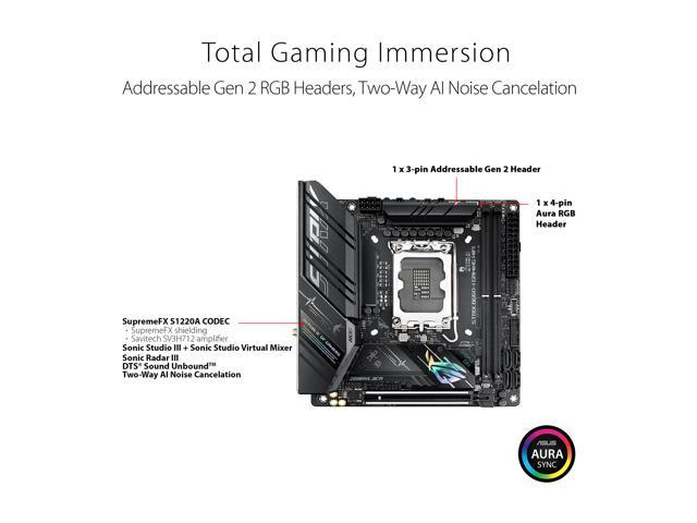 ASUS ROG STRIX B660-I GAMING WIFI LGA 1700 (Intel 12th & 13th Gen) Mini-ITX  Gaming Motherboard (PCIe , 8+1 power stages, DDR5, WiFi 6,  Gb LAN,   PCIe  NVMe SSD,