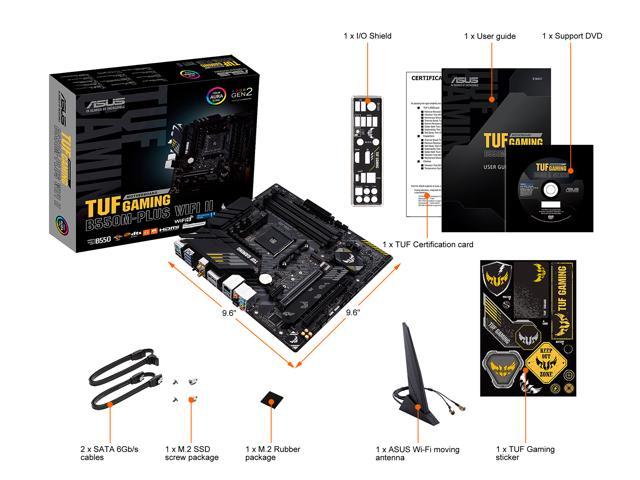 ASUS TUF GAMING B550M-PLUS WIFI II AM4 Micro ATX AMD Motherboard