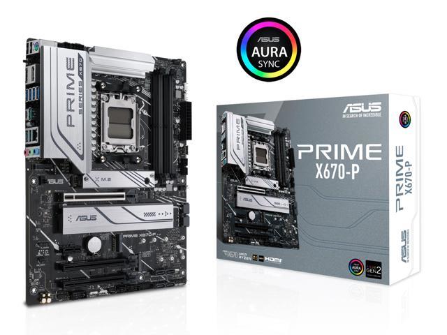 ASUS Prime X670-P Socket AM5 (LGA 1718) Ryzen 7000 ATX Motherboard (DDR5, 3xM.2 Slots, USB 3.2 Gen 2x2 Type-C, USB4 Header, and 2.5Gb Ethernet)