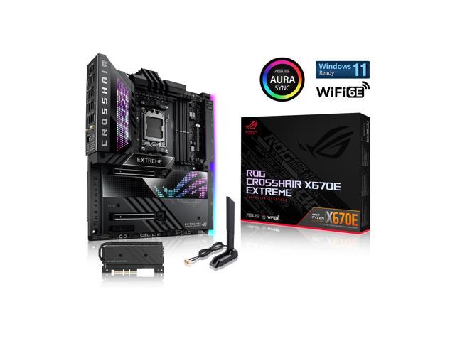 ASUS ROG Crosshair X670E Extreme (WiFi 6E) Socket AM5 (LGA 1718) Ryzen 7000 EATX Gaming Motherboard (20+2 power stages, PCIe 5.0, DDR5, five M.2 slots, USB 3.2 Gen 2x2 front-panel header with Quick Charge 4+, USB4 ports, AniMe Matrix LED)
