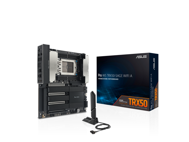 ASUS Pro WS TRX50-SAGE WIFI A AMD TRX50 TR5 CEB workstation motherboard, CPU & memory overclocking ready, robust 20 power-stage design, PCIe 5.0 x 16, M.2, USB4, 10 Gb & 2.5 Gb LAN, multi-GPU support