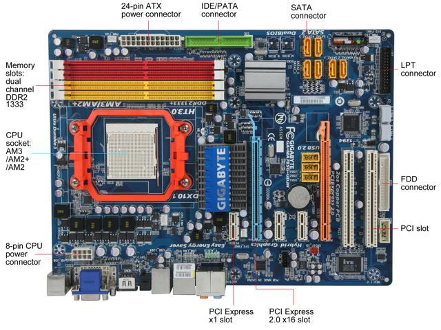 GIGABYTE GA-MA785G-UD3H AM3/AM2+/AM2 ATX AMD Motherboard - Newegg.com