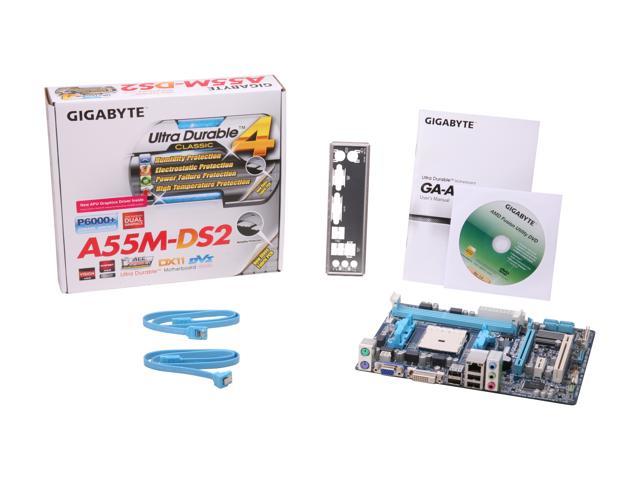 GIGABYTE GA-A55M-DS2 FM1 AMD A55 (Hudson D2) Micro ATX AMD Motherboard