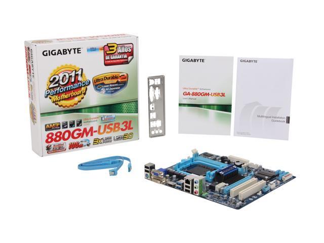 Used - Very Good: GIGABYTE GA-880GM-USB3L AM3+ Micro ATX AMD