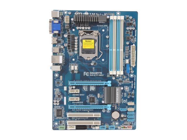 GIGABYTE GA-Z77-HD3 LGA 1155 ATX Intel Motherboard with UEFI BIOS ...