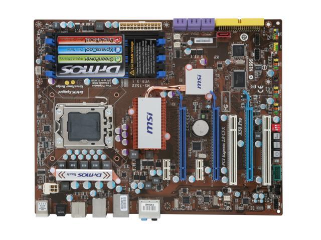 MSI X58 Pro LGA 1366 Intel X58 ATX Intel Motherboard
