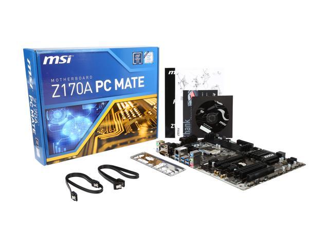 Msi Z170a Pc Mate Lga 1151 Atx Intel Motherboard Newegg Com