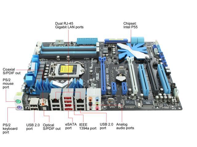 FidgetGear for ASUS P7P55D-E EVO Motherboard Socket 1156 DDR3 for Intel P55 Express 100% Working 