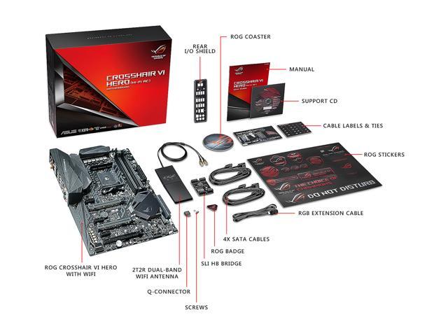 Gevaar vervormen Nauw ASUS ROG CROSSHAIR VI HERO (WI-FI AC) AM4 ATX AMD Motherboard - Newegg.com