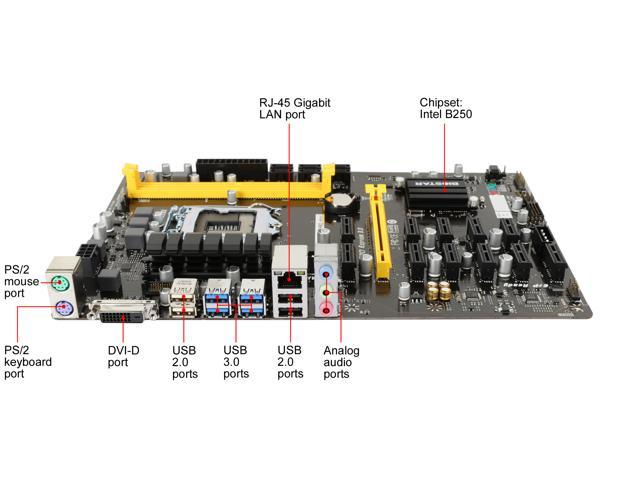 BIOSTAR TB250-BTC PRO LGA 1151 Intel B250 SATA 6Gb/s USB 3.0 ATX ...