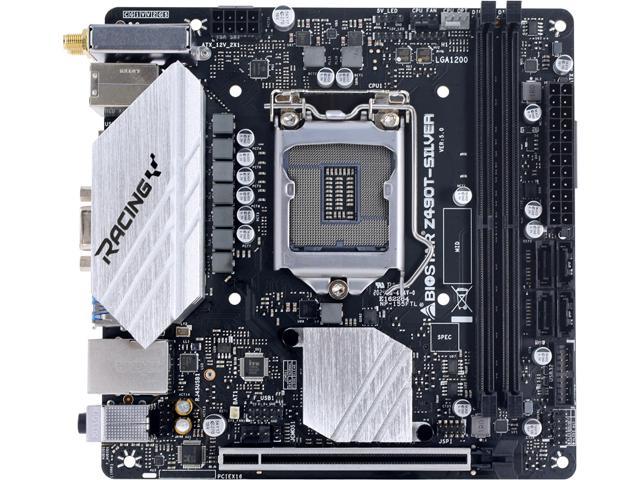 BIOSTAR RACING Z490T-SILVER LGA 1200 Intel Z490 SATA 6Gb/s Mini ITX Intel Motherboard