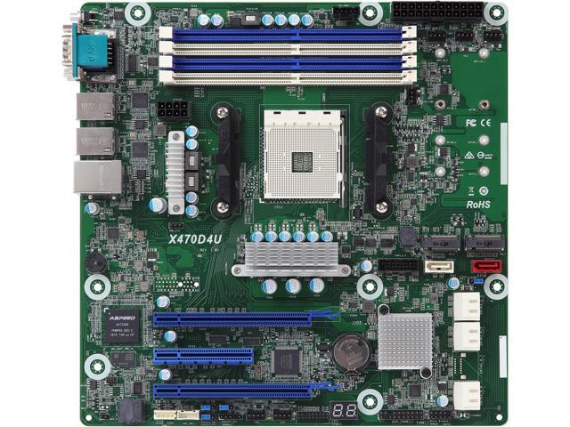 Dual 10G LAN IPMI ASRock X470D4U2-2T AM4 X470 Micro ATX Motherboard Ryzen Series CPU 