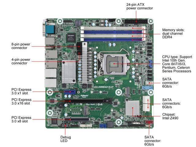 AsRock Rack Z490D4U-2L2T mATX Server Motherboard Intel 10th Gen. Core ...