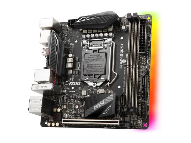 MSI Z370I GAMING PRO CARBON AC LGA 1151 (300 Intel Z370 HDMI SATA 6Gb/s USB 3.1 Mini ITX Intel Motherboard Intel Motherboards Newegg.com