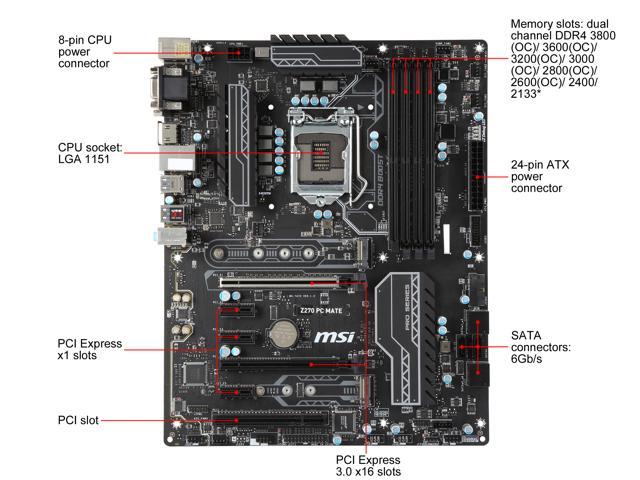 Refurbished Msi Pro Z270 Pc Mate Lga 1151 Atx Intel Motherboard Newegg Com