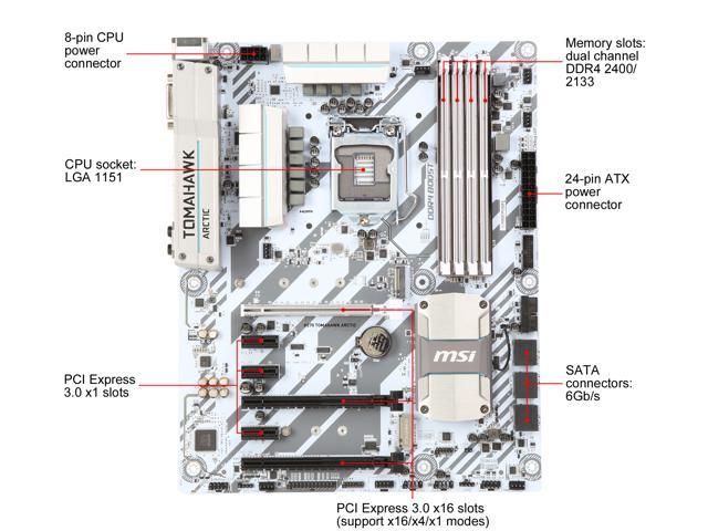 Refurbished: MSI H270 TOMAHAWK ARCTIC LGA 1151 ATX Motherboards - Intel ...