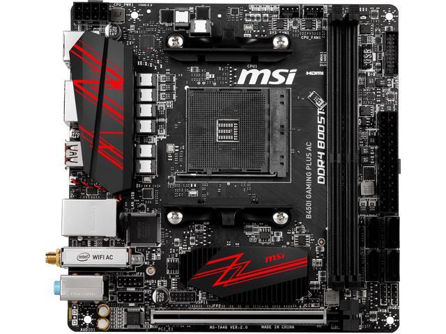MSI PERFORMANCE GAMING B450I GAMING PLUS AC AM4 AMD B450 SATA 6Gb/s Mini ITX AMD Motherboard