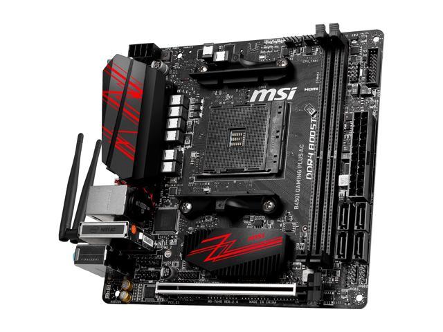 MSI Performance Gaming AMD Ryzen 1st B450I Gaming Plus MAX WiFi and 3rd Gen AM4 M.2 USB 3 DDR4 HDMI Display Port Mini-ITX Motherboard 2nd