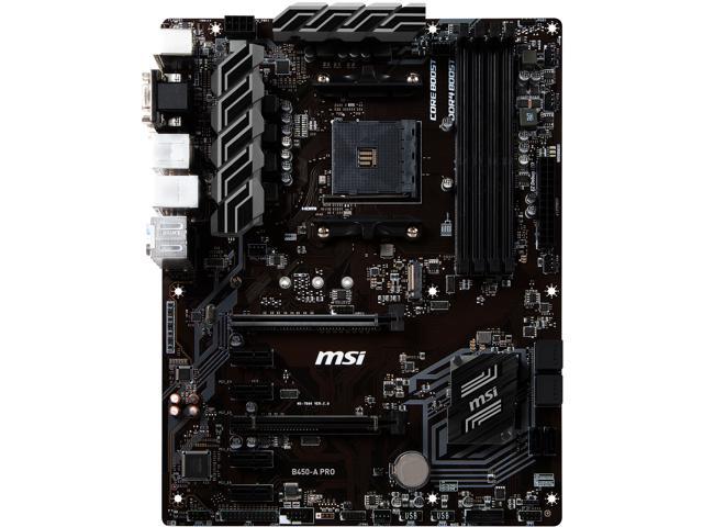 MSI B450-A PRO AM4 AMD B450 SATA 6Gb/s USB 3.1 HDMI ATX AMD Motherboard