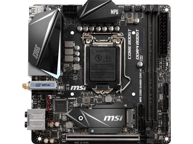 MSI MPG Z390I GAMING EDGE AC LGA 1151 (300 Series) Intel Z390 HDMI SATA  6Gb/s USB 3.1 Mini ITX Intel Motherboard