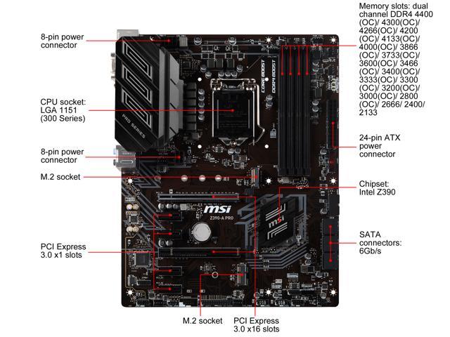 Høring omgive følelse MSI PRO Z390-A PRO LGA 1151 ATX Intel Motherboard - Newegg.com