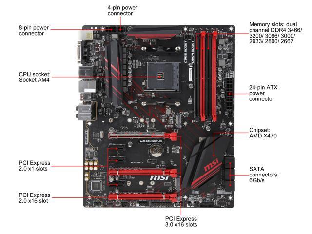 Refurbished: MSI PERFORMANCE GAMING X470 GAMING PLUS AM4 ATX AMD