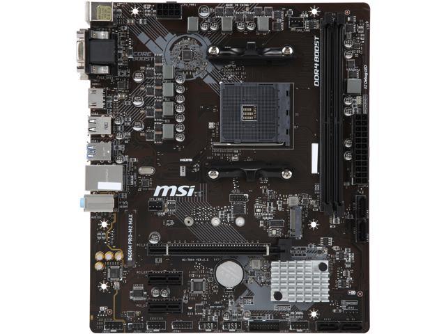 MSI PRO B450M PRO-M2 MAX AM4 AMD B450 SATA 6Gb/s USB 3.0 Micro ATX AMD Motherboard