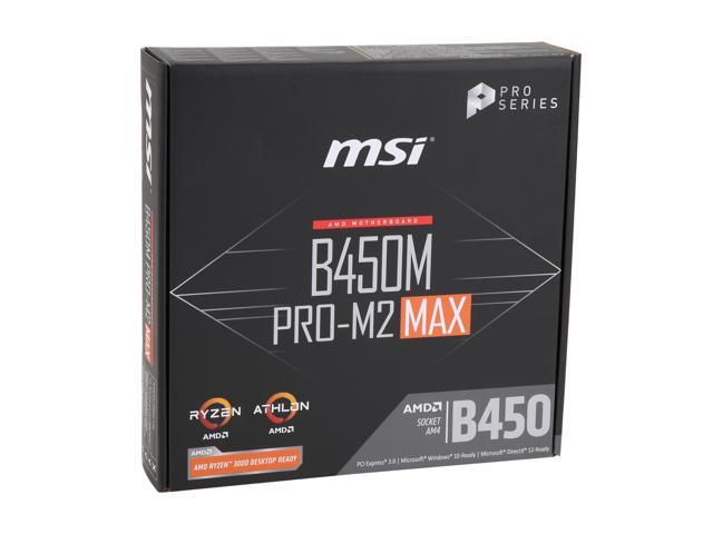 Msi Pro B450m Pro M2 Max Am4 Micro Atx Amd Motherboard Newegg Com