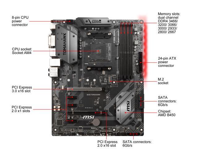 Refurbished: MSI ARSENAL GAMING B450 TOMAHAWK AM4 ATX AMD Motherboard