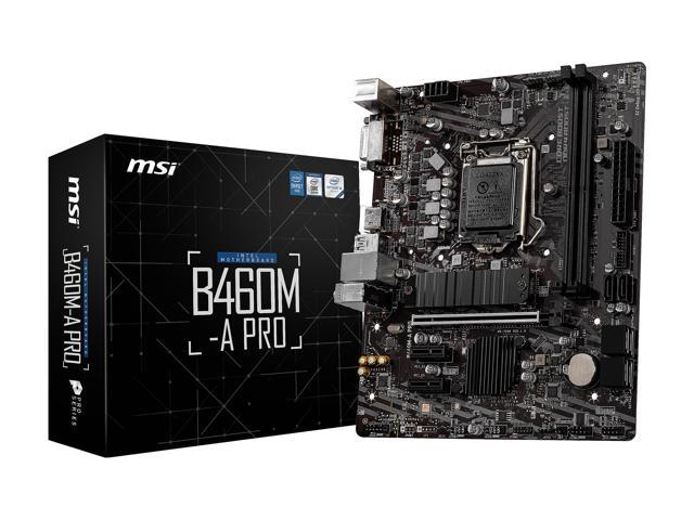 MSI PRO B460M-A PRO LGA 1200 Micro ATX Intel Motherboard - Newegg.com