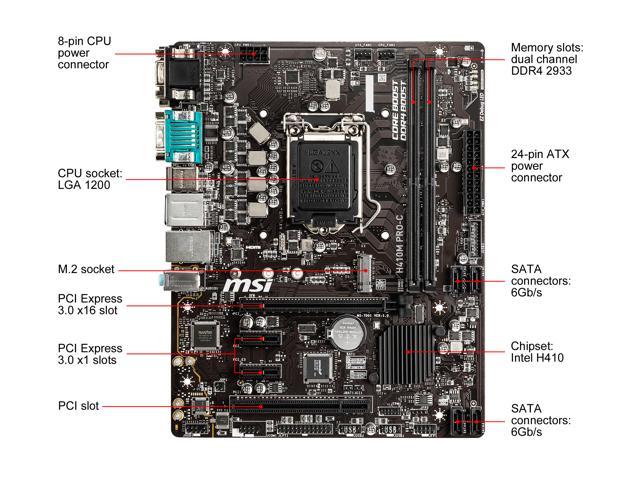 Материнская плата msi h410m a pro совместимость